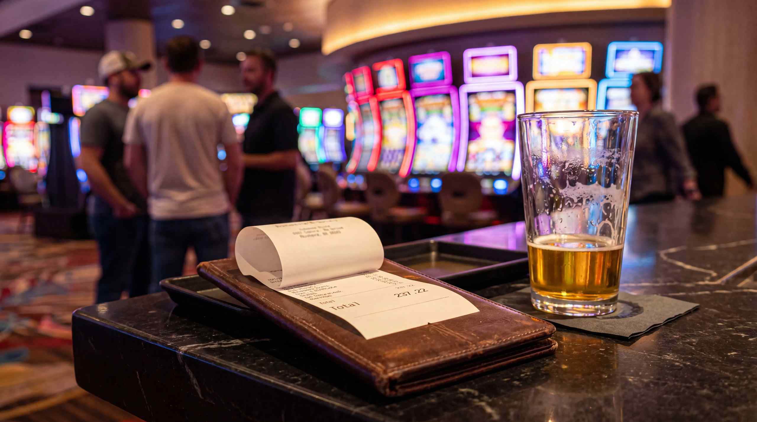 An AI image depicting a hefty bill left for a customer at a Las Vegas casino resort.